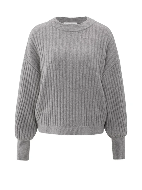 YAYA Ribbed sweater with round neck