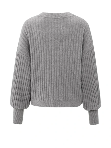 YAYA Ribbed sweater with round neck