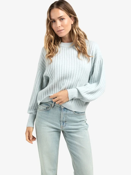 YAYA Ribbed sweater with round neck