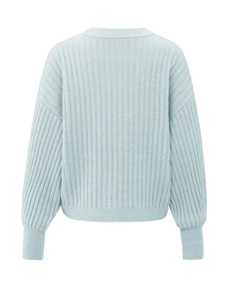 YAYA Ribbed sweater with round neck