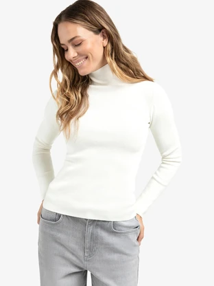 YAYA Ribbed top with turtleneck