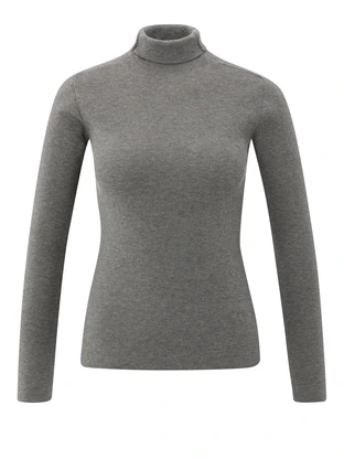 YAYA Ribbed top with turtleneck