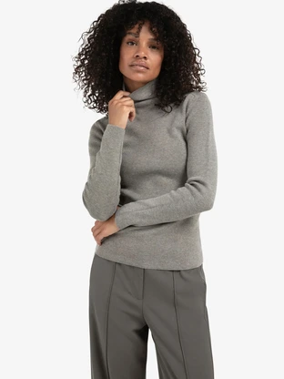 YAYA Ribbed top with turtleneck
