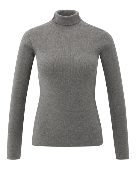 YAYA Ribbed top with turtleneck