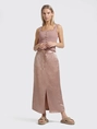 YAYA Satin midi skirt