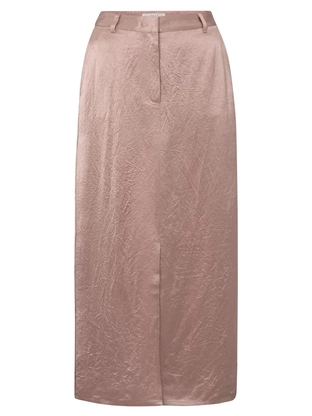 YAYA Satin midi skirt