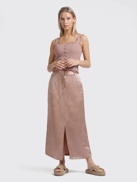 YAYA Satin midi skirt