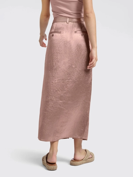 YAYA Satin midi skirt