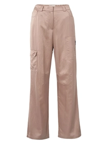 YAYA Satin wide leg trousers with c