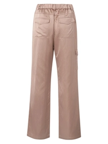 YAYA Satin wide leg trousers with c