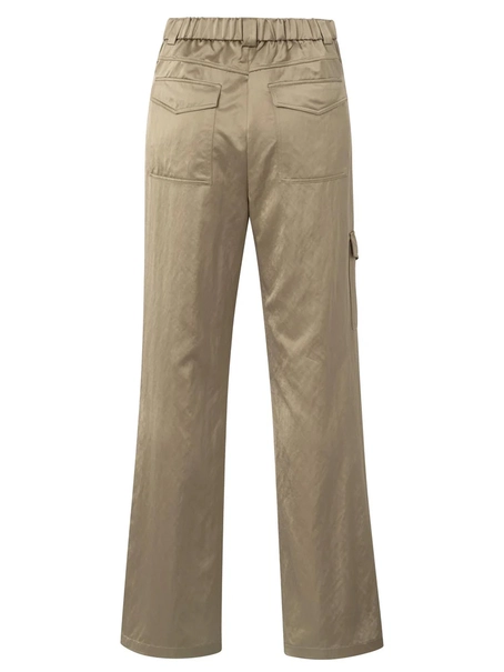 YAYA Satin wide leg trousers with c