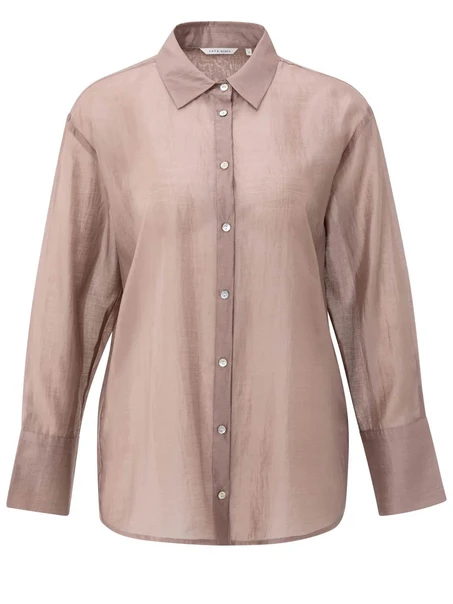 YAYA Sheer blouse with back slit