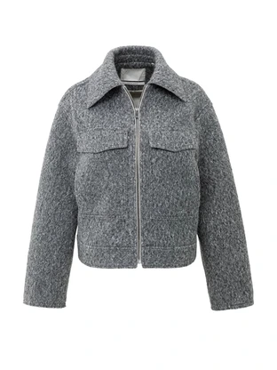 YAYA Short oversized boucle jacket