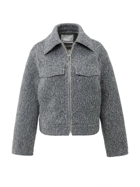 YAYA Short oversized boucle jacket