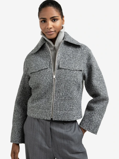 YAYA Short oversized boucle jacket