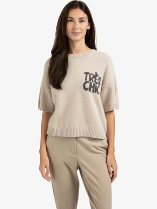 YAYA Short sleeve sweater with artw