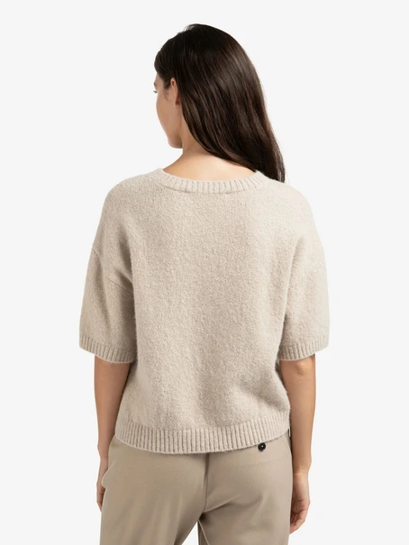 YAYA Short sleeve sweater with artw