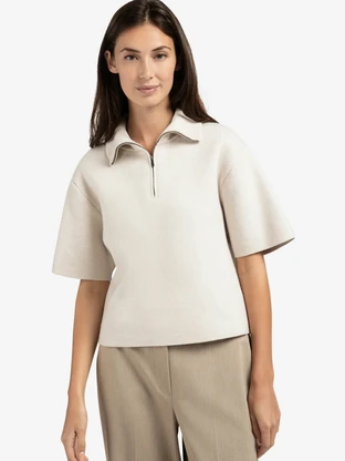 YAYA Short sleeve sweater with coll