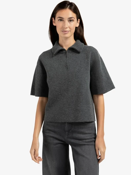 YAYA Short sleeve sweater with coll