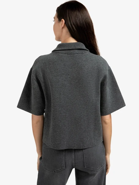 YAYA Short sleeve sweater with coll