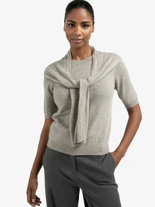 YAYA Short sleeve sweater with fake