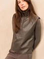 YAYA Sleeveless faux leather top