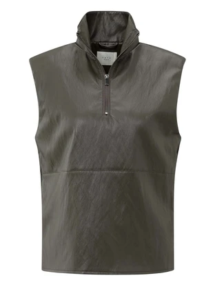 YAYA Sleeveless faux leather top