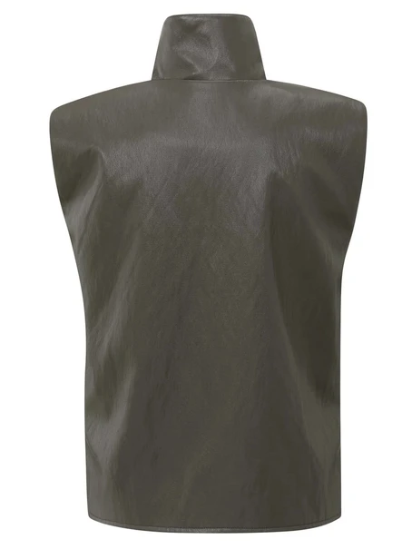 YAYA Sleeveless faux leather top