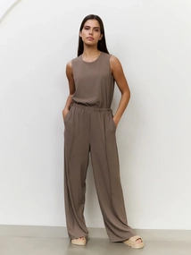 YAYA Sleeveless jumpsuit with cord