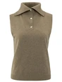 YAYA Sleeveless sweater with collar
