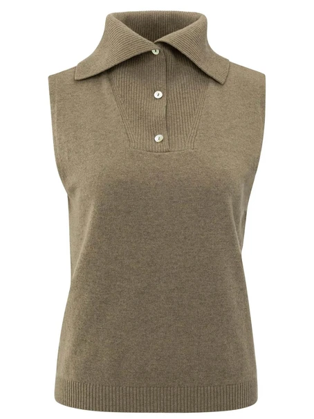 YAYA Sleeveless sweater with collar