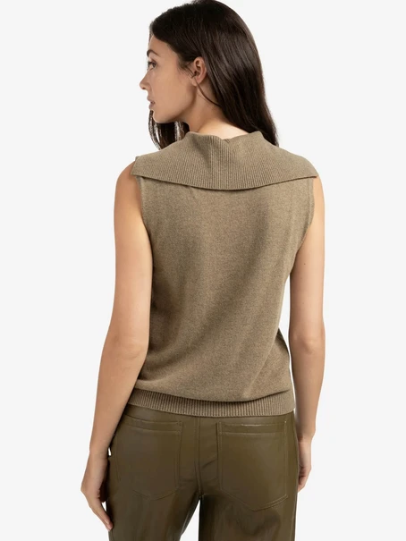 YAYA Sleeveless sweater with collar