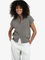 YAYA Sleeveless zip-up cardigan