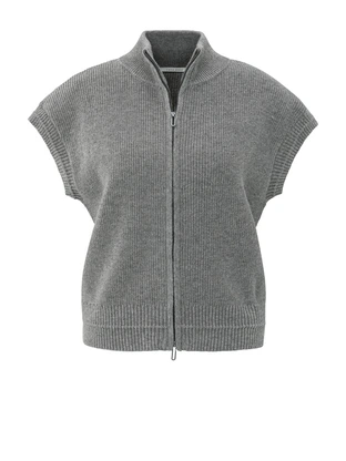 YAYA Sleeveless zip-up cardigan