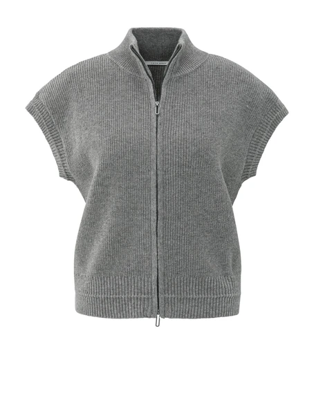 YAYA Sleeveless zip-up cardigan