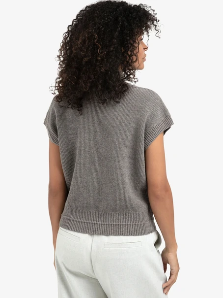 YAYA Sleeveless zip-up cardigan