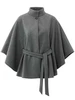 YAYA Soft woven poncho with collar