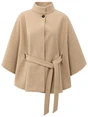YAYA Soft woven poncho with collar