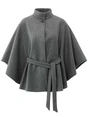 YAYA Soft woven poncho with collar