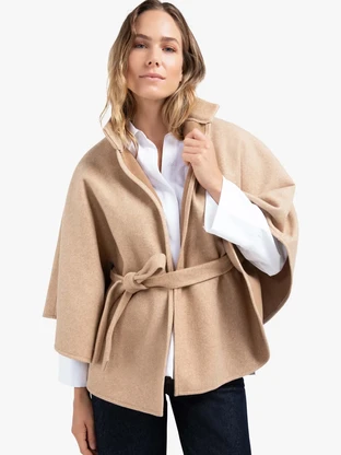 YAYA Soft woven poncho with collar