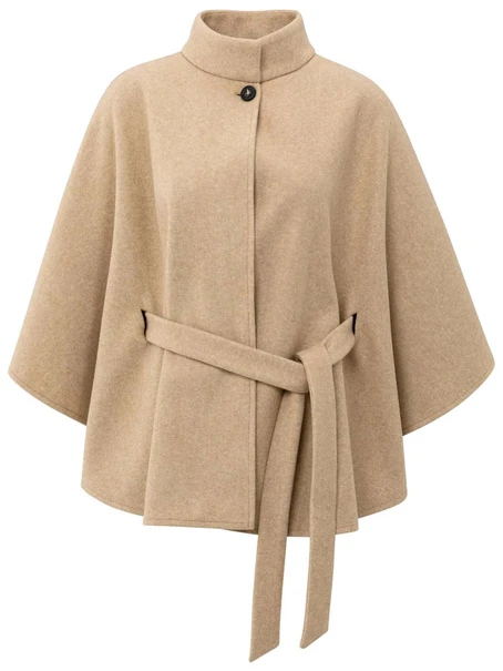 YAYA Soft woven poncho with collar