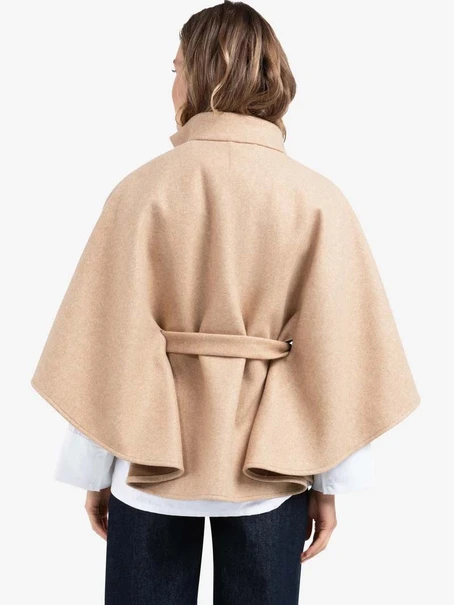 YAYA Soft woven poncho with collar