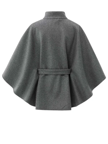 YAYA Soft woven poncho with collar
