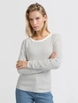 YAYA Striped long sleeve top with c