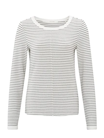 YAYA Striped long sleeve top with c