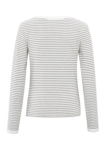 YAYA Striped long sleeve top with c