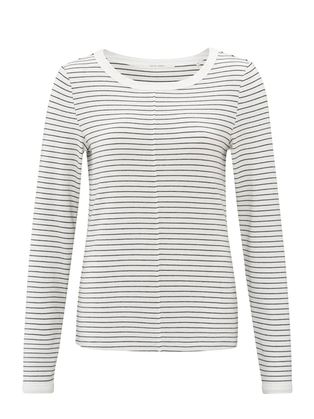 YAYA Striped long sleeve top with c