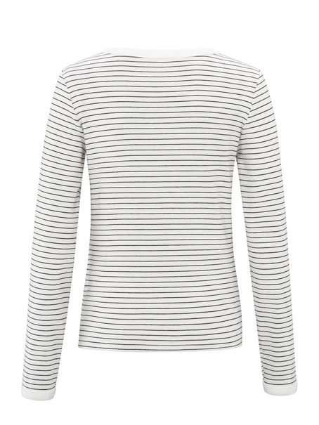 YAYA Striped long sleeve top with c