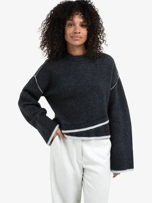 YAYA Sweater with contrast lines