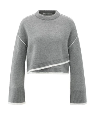 YAYA Sweater with contrast lines
